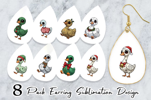 Earring Goose Voodoo Doll Sublimation artnoy 