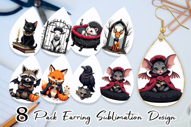 Earring Gothic Baby Animals Sublimation artnoy 