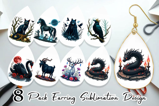 Earring Gothic Enchanted Beasts Sublimation artnoy 