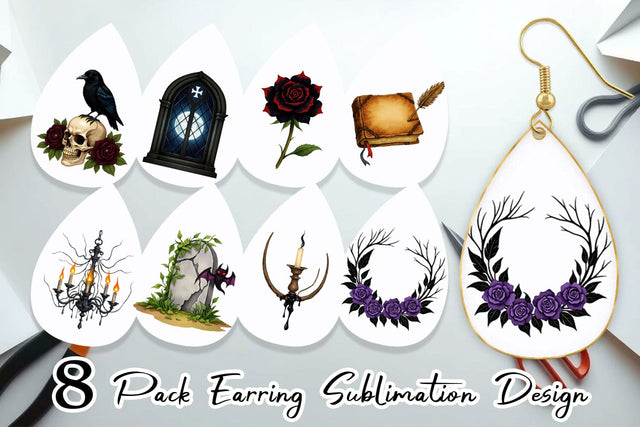 Earring Gothic Halloween Elegance Sublimation artnoy 
