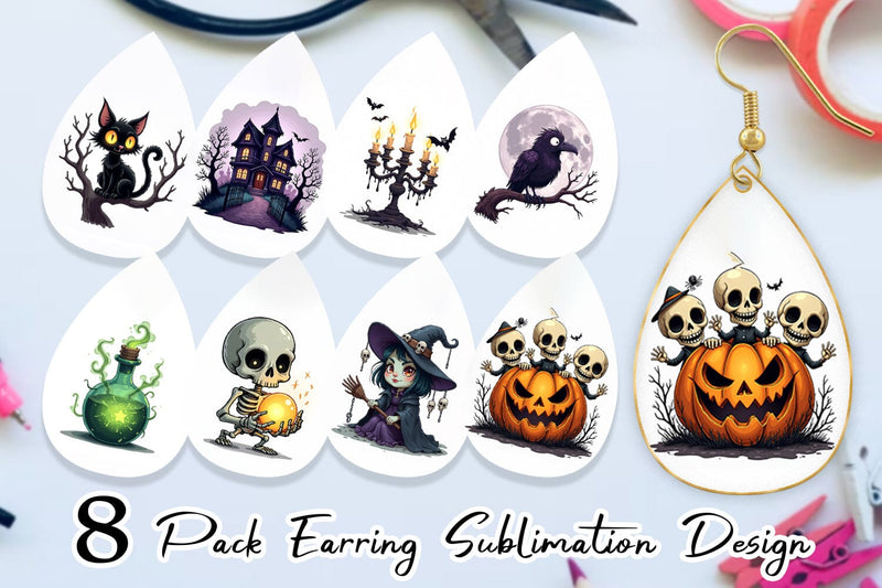 Earring Gothic Halloween Set Sublimation artnoy 