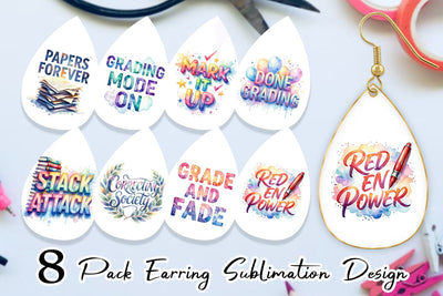 Earring Grading Humor Quotes Sublimation artnoy 
