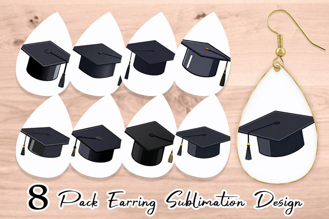Earring Graduation Cap Sublimation artnoy 