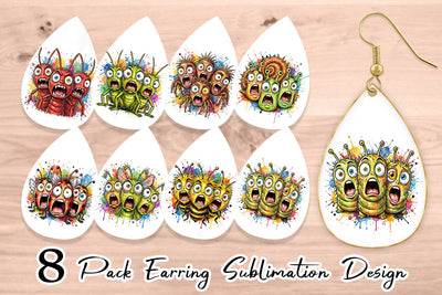 Earring Gritty Comic Garden Insects Heatwave Sublimation artnoy 