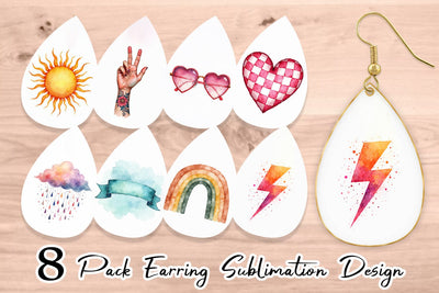 Earring Groovy Boho Mama Sublimation artnoy 