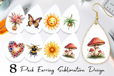 Earring Groovy Garden Mama Sublimation artnoy 