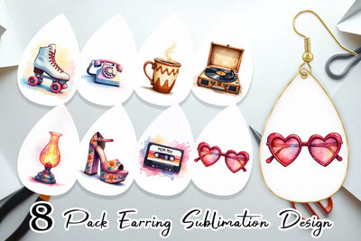 Earring Groovy Retro Mom Sublimation artnoy 