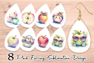 Earring Groovy Teacher Apple Sublimation artnoy 