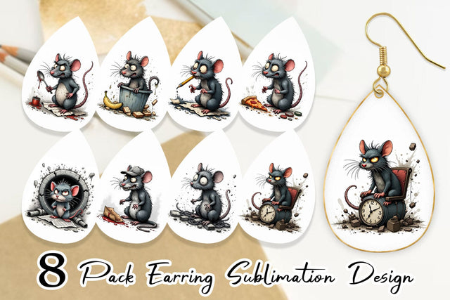 Earring Grumpy Alley Rats Sublimation artnoy 