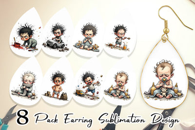 Earring Grumpy Baby Sublimation artnoy 
