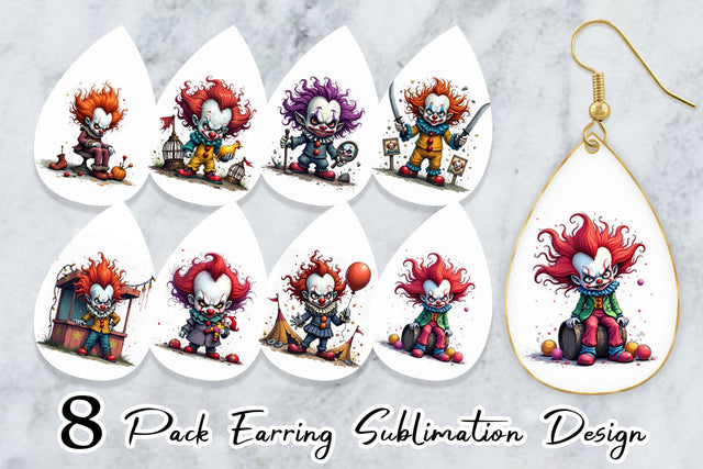 Earring Grumpy Clown Sublimation artnoy 