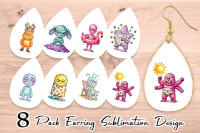 Earring Grumpy Cosmic Vacation Sublimation artnoy 