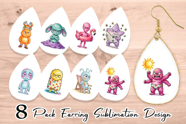 Earring Grumpy Cosmic Vacation Sublimation artnoy 