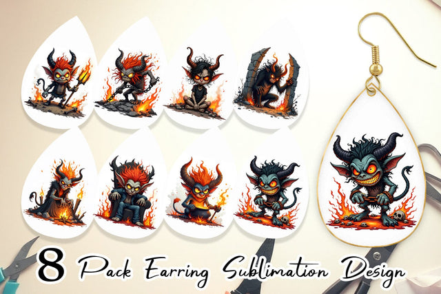 Earring Grumpy Demon Sublimation artnoy 