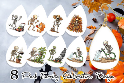 Earring Grumpy Garden Dad Bone Watercolor Sublimation artnoy 