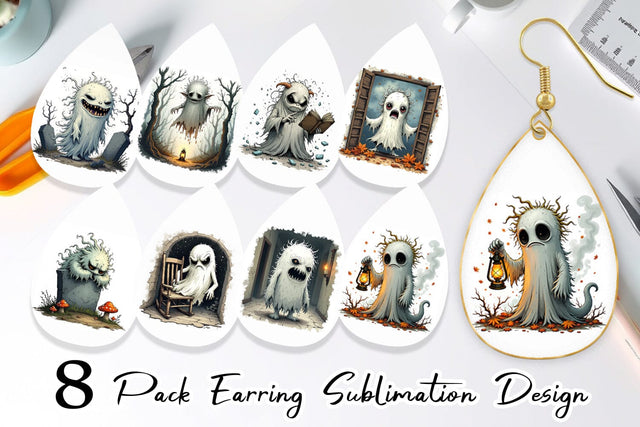 Earring Grumpy Ghost Sublimation artnoy 