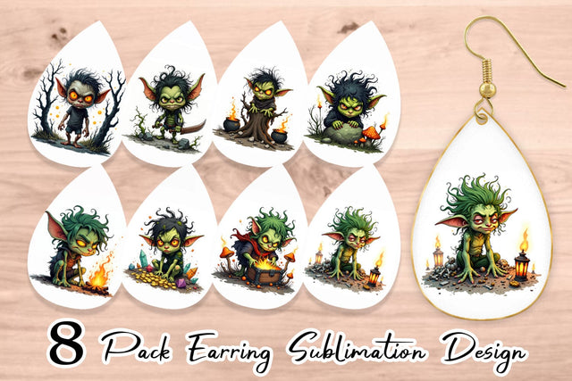 Earring Grumpy Goblin Sublimation artnoy 