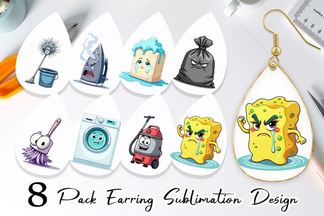 Earring Grumpy Household Sublimation artnoy 