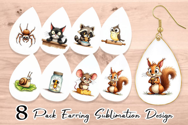 Earring Grumpy Kitchen Critters Sublimation artnoy 