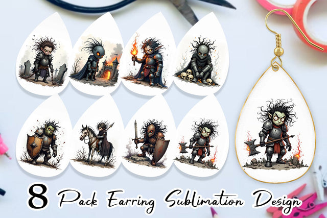 Earring Grumpy Knight Sublimation artnoy 
