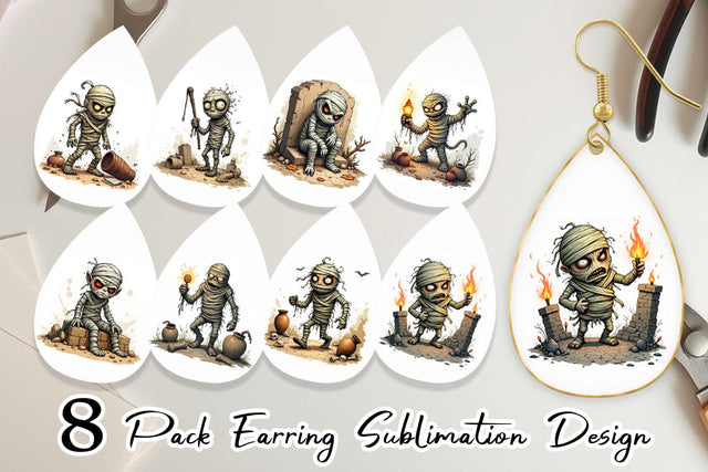 Earring Grumpy Mummy Sublimation artnoy 