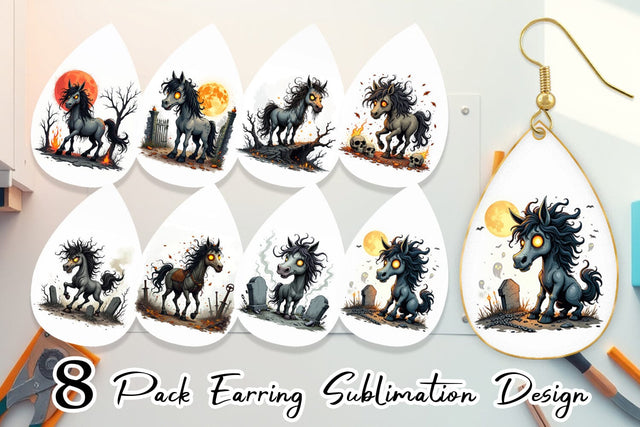 Earring Grumpy Phantom Horse Sublimation artnoy 