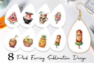 Earring Grumpy Summerween Luau Treats Sublimation artnoy 