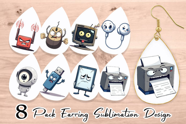 Earring Grumpy Tech Gadgets Sublimation artnoy 