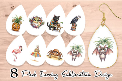 Earring Grumpy Tropical Goth Animal Sublimation artnoy 
