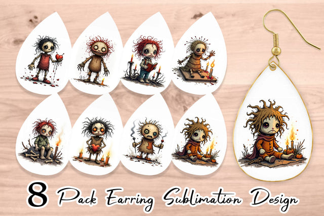 Earring Grumpy Voodoo Doll Sublimation artnoy 