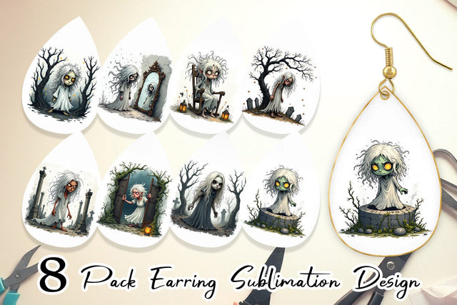 Earring Grumpy White Lady Sublimation artnoy 