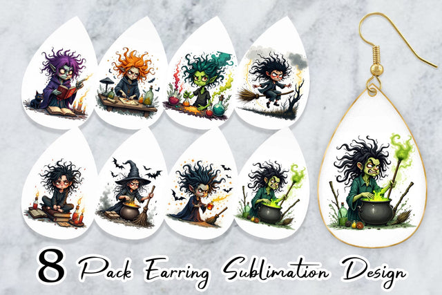 Earring Grumpy Witch Sublimation artnoy 