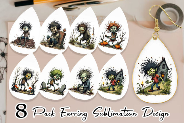 Earring Grumpy Zombie Sublimation artnoy 