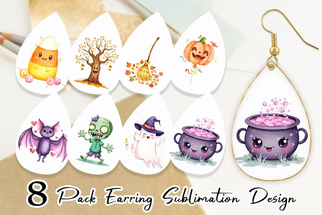 Earring Halloween Characters Sublimation artnoy 