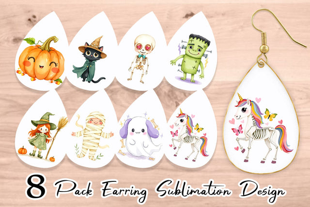 Earring Halloween Characters Sublimation artnoy 