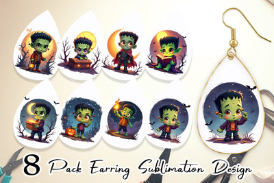 Earring Halloween Franky Bolt Sublimation artnoy 