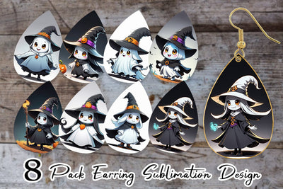 Earring Halloween Ghost Sublimation artnoy 