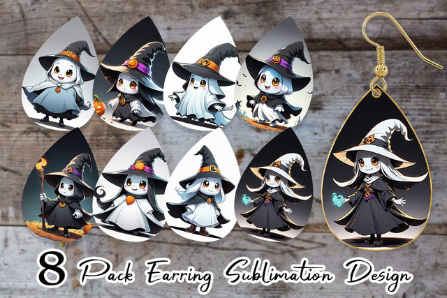 Earring Halloween Ghost Sublimation artnoy 