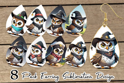 Earring Halloween Owl Sublimation artnoy 