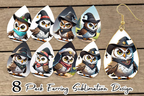 Earring Halloween Owl Sublimation artnoy 