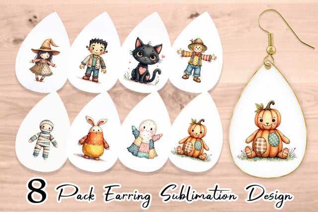 Earring Halloween Patchwork Pals Sublimation artnoy 