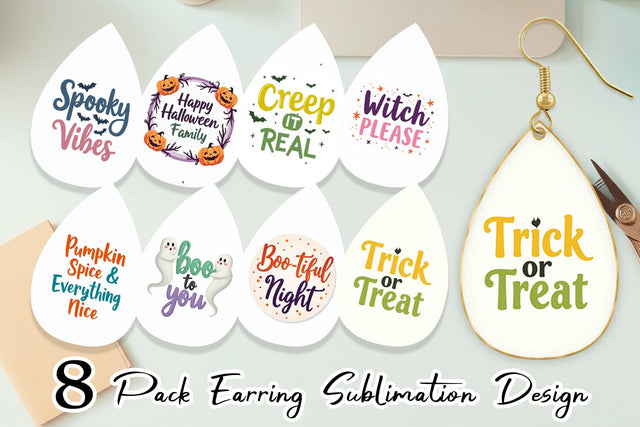 Earring Halloween Quotes Sublimation artnoy 
