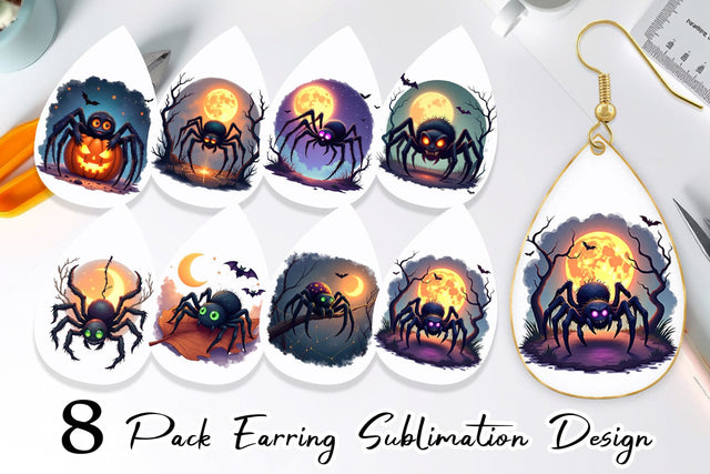 Earring Halloween Spider Web Sublimation artnoy 