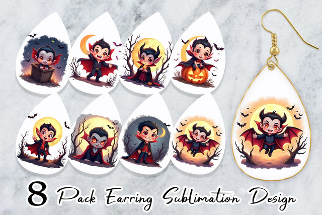 Earring Halloween Vampire Bite Sublimation artnoy 