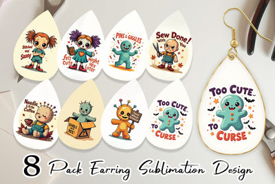 Earring Halloween Voodoo Doll Sublimation artnoy 
