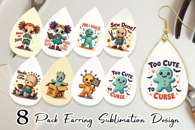 Earring Halloween Voodoo Doll Sublimation artnoy 