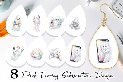 Earring Handheld Console Gamer Ghost Sublimation artnoy 