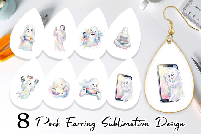 Earring Handheld Console Gamer Ghost Sublimation artnoy 