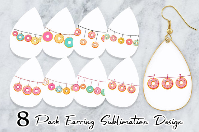 Earring Hanging Donut Sublimation artnoy 