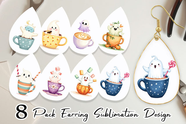 Earring Haunted Coffee Spirits Sublimation artnoy 
